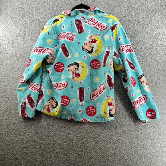 Betty Boop Coca-Cola Pajama Set 2-Piece Button-Up Lounge Wear Size Large - Picture 9 of 10